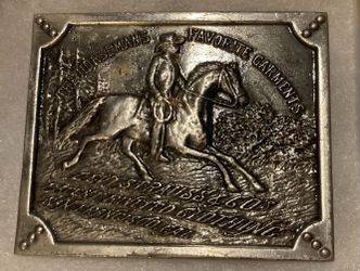 Vintage 1976 Metal Belt Buckle, Levis Strauss & Co, Blue Jeans, Nice Design, 2 3/4" x 2 1/4", Heavy Duty, Quality, Thick Metal, Made in USA, For Belts