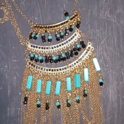 Layered Necklace With Long Chain