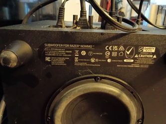 Razer Nommo V2 Subwoofer and two speakers