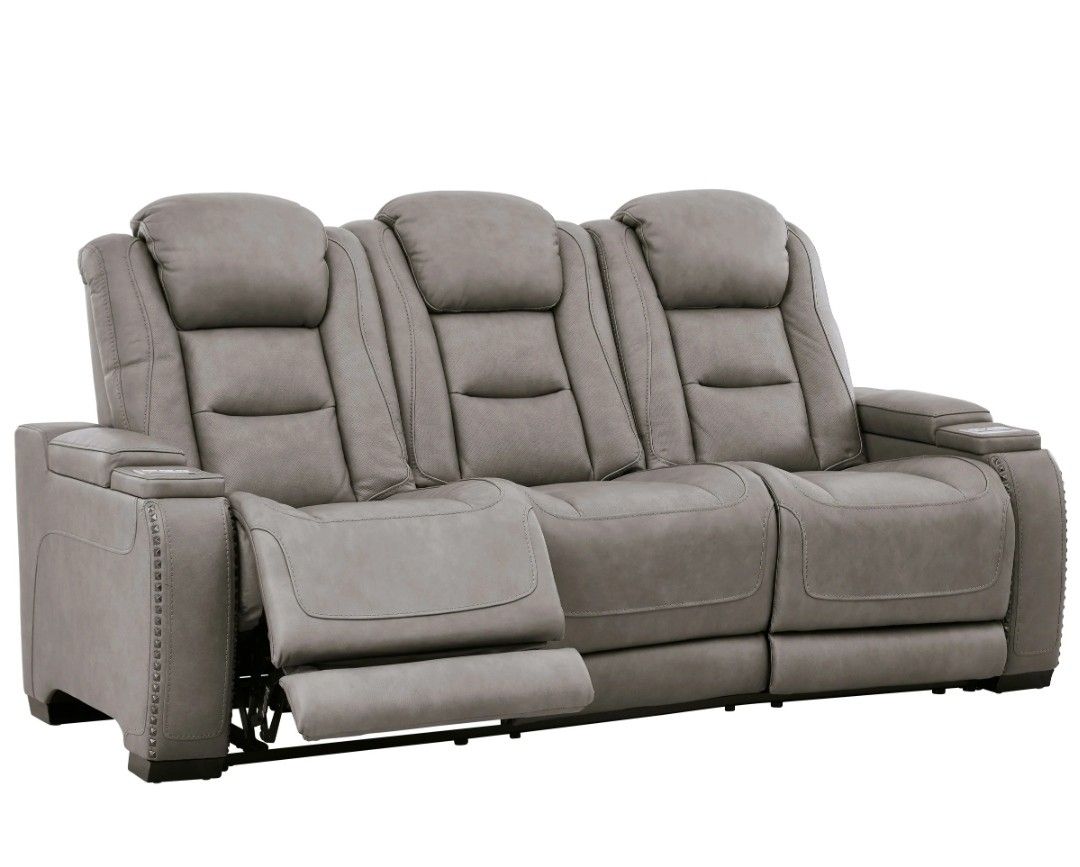 The Man-Den Gray Power Reclining Sofa