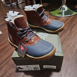 New With Box Timberland Women's Size 6.5 Hayes Medium Brown Leather Waterproof Snow Boots $70