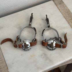 New Pair of C-BAR-K RANCH Kid’s Spurs 8 Point w/Leather Spur Straps