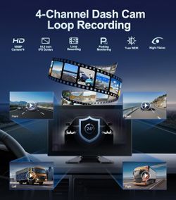 10.36Touch Screen DVR Monitor Bluetooth 4CH 1080P 360 View Backup