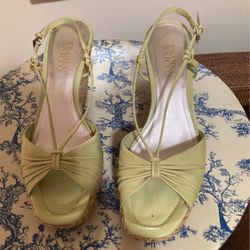 Lime Green Wedge Sandals