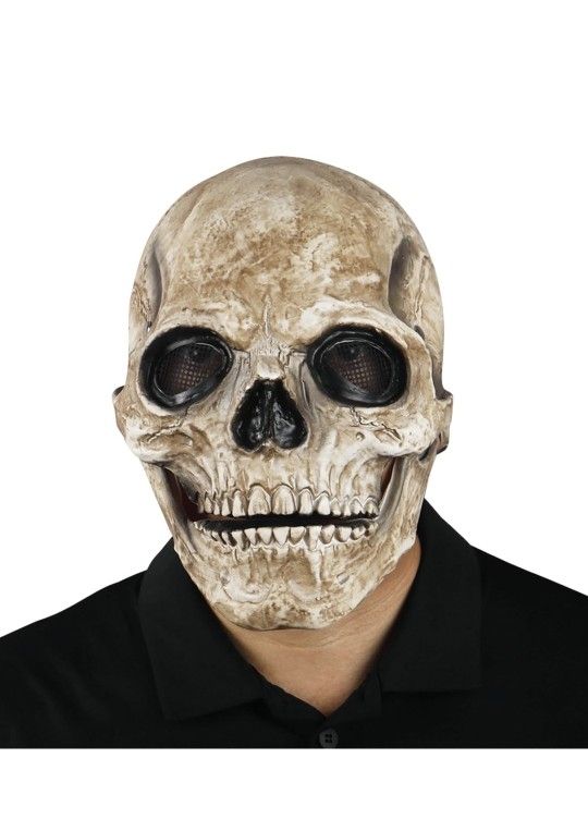 Cosermart Skull Mask with Moving Jaw, Halloween Scary Mask Full Head Skeleton Realistic Latex Helmet for Adults Men Women Dress-Up Costume Party Favor