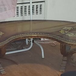 Antique Glass  Coffee Table 