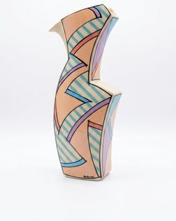 1980s Postmodern Memphis Geometric Vase