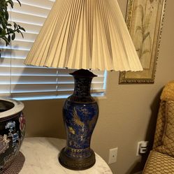 Antique Chinese Powder Blue And Gilt Porcelain Baluster Jar Table Lamp For $320 OBO 