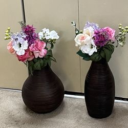 Modern Design Set Of Brown Resin Spiral Flowers Vases Pickup Gaithersburg Md20877 