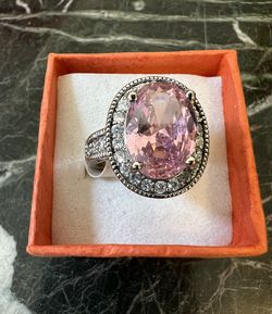 Pink Sapphire 💕CZ Women’s Ring  Fashion Jewelry  Size 8