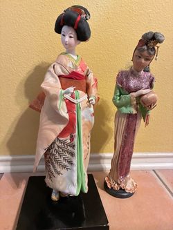 Asian Geisha Decorative Dolls Set of 2