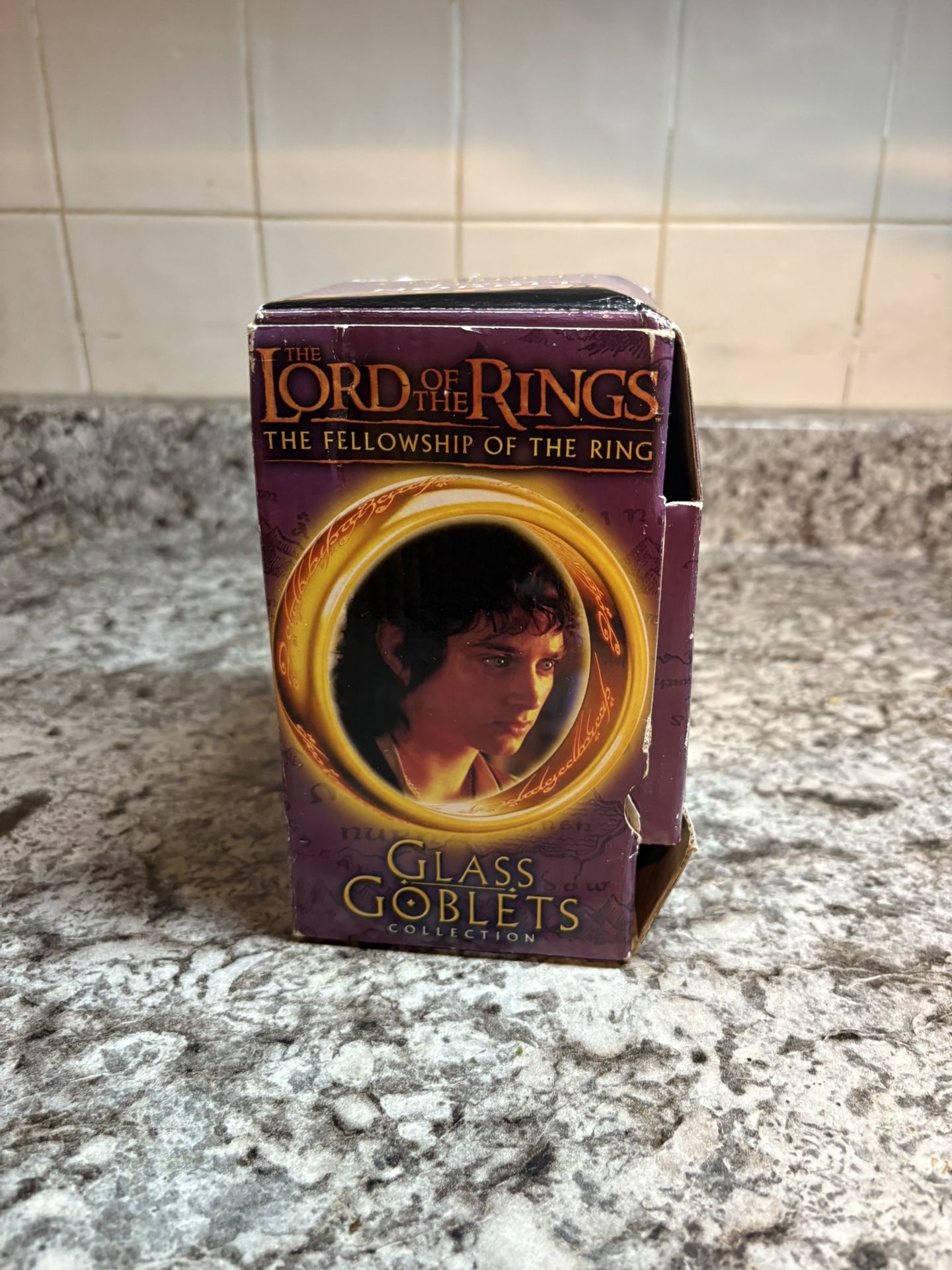 Frodo the Hobbit Glass Goblet Lord of the Rings Collectible  open box
