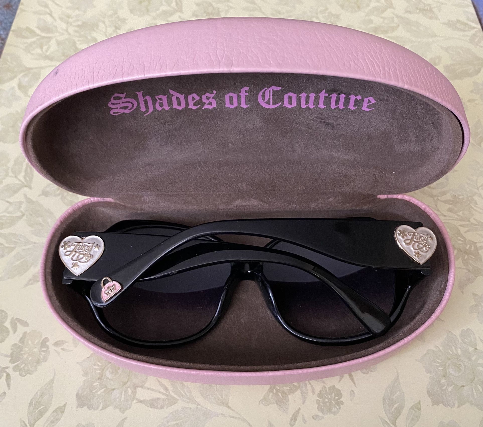 Juicy Couture Black Sunglasses with Pink Case Vintage Black Royal Juicy Couture Sunglasses / Pencil  main image 4