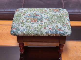 Tall wooden foot stool with storage