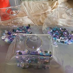 Glass Crystals Plus 3 Glass Wall Hanging Terrariums