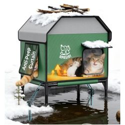 Apasiri Heated Outdoor Cat House for Winter