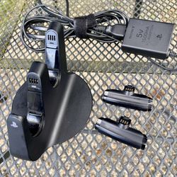 PlayStation 3 Official Charging Dock (CECH-ZDC1U) With 2 Attachment Clips For Sony OEM Controllers (Controller NOT Included)