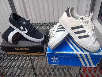 adidas superstar size 6 and converse size 4.5  $30 each pair