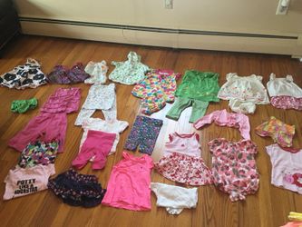 Girls size 12 month summer/spring clothes and two pairs of shoes