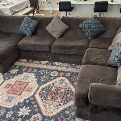 Microfiber Sofa 3 Piece Set With Pillows. 