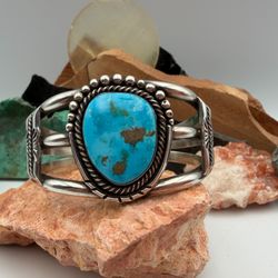 Turquoise Navajo Sterling Silver Cuff Bracelet