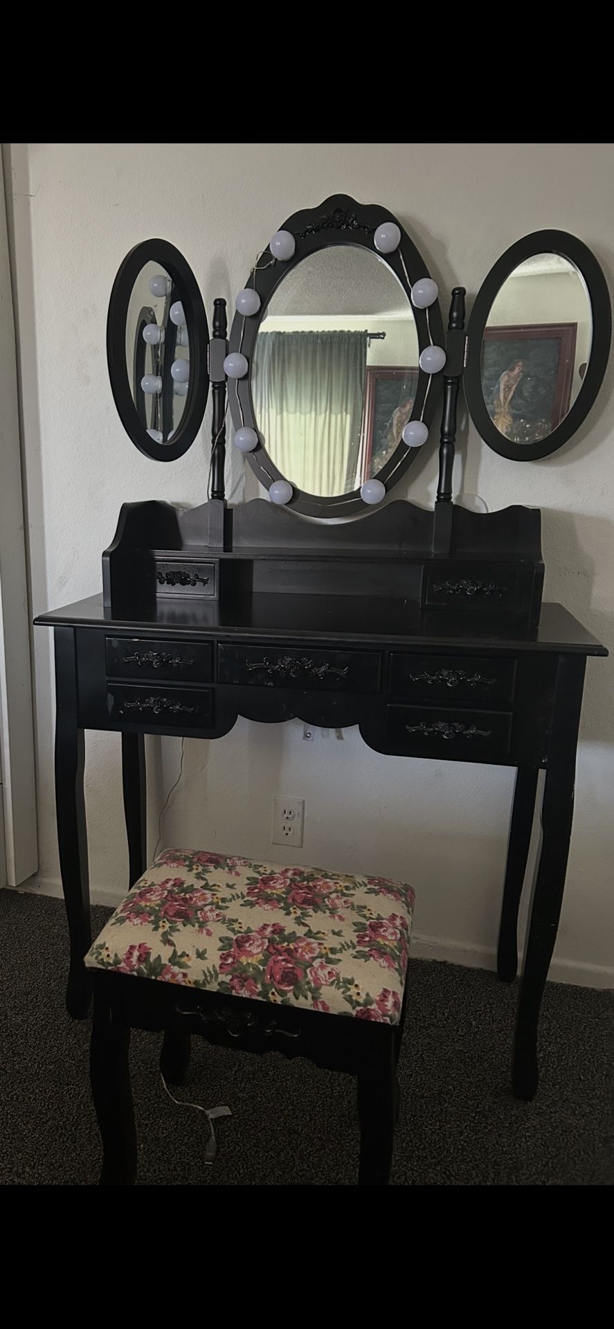 Black vanity ,Altar,Witchy decor