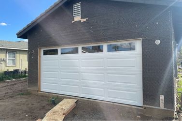 White Steel Garage Door with Windows