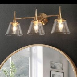 New Gold/Light Brass Bathroom Vanity Light READ DESCRIPTION ⬇️