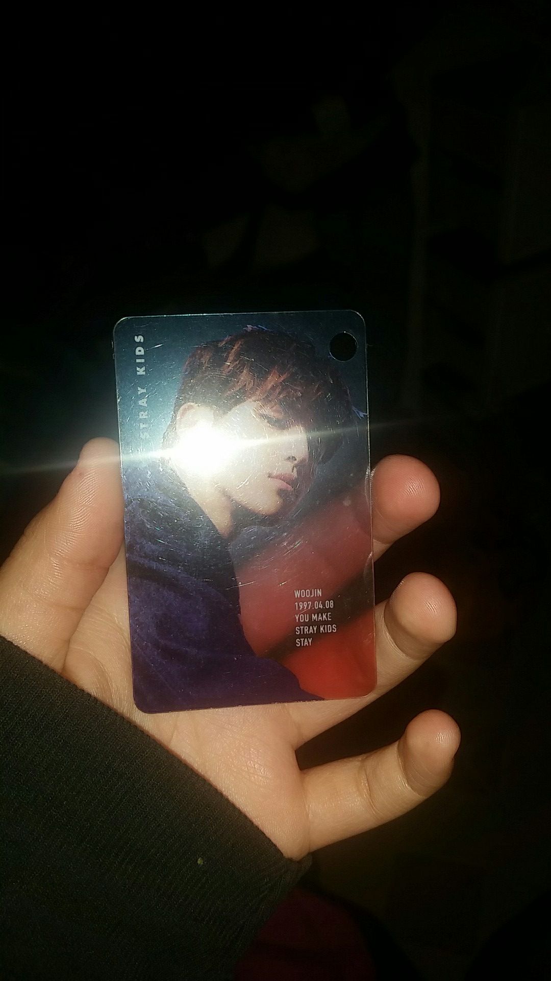 Woojin stray kids kpop key chain card
