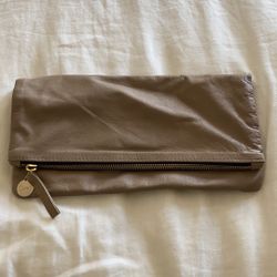 Clare V Tan Leather Fold over Clutch 