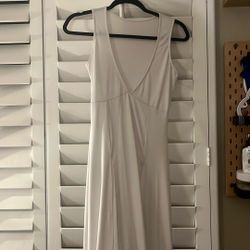 White High Slit Dress