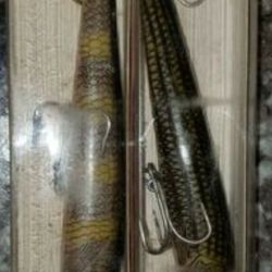 Vintage REBEL 7" Lures in Boxes- set of 2