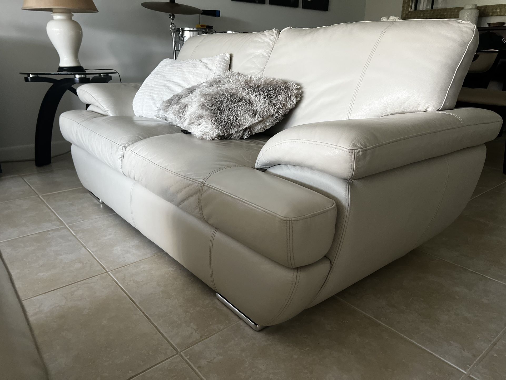 White Leather Couches