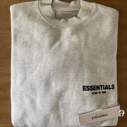 Fear Of God FOG Essentials Crewneck Sweatshirt Light Oatmeal Size XX-Small SS22