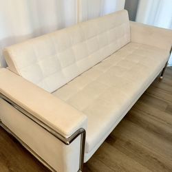 White Leather Couch 