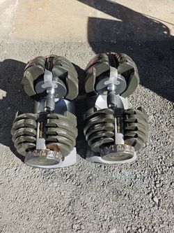 Pair Of Adjustable Dumbbells 52.5 Lbs 