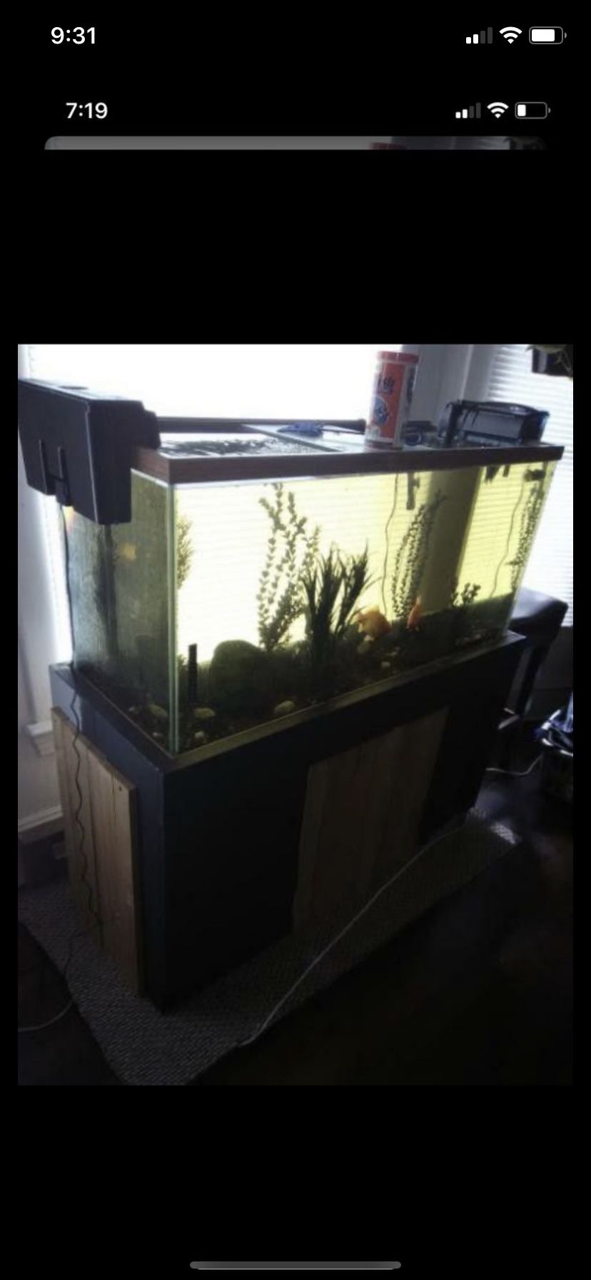 75 gallon tank with everything to keep fish