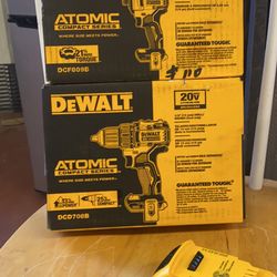 DEWALT ATOMIC 20-Volt MAX Cordless Brushless Compact 1/4 in. Impact Driver DEWALT ATOMIC 20-Volt MAX Cordless Brushless Compact 1/2 in. Drill/Driver D