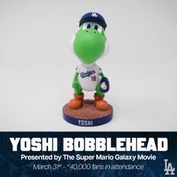 Dodgers Vs Guardians Yoshi Bobblehead SGA 3/31/26