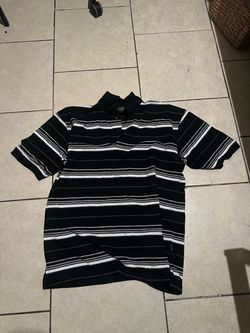 caltop Black and White Striped Polo Shirt