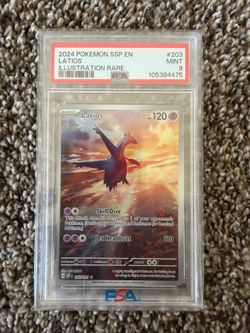 Pokémon PSA 9 Mint Latios 2024 Illustration Rare Surging Sparks IR 203/191
