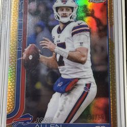 ‘25 Topps Chrome Josh Allen Gold Leather Pigskin /50