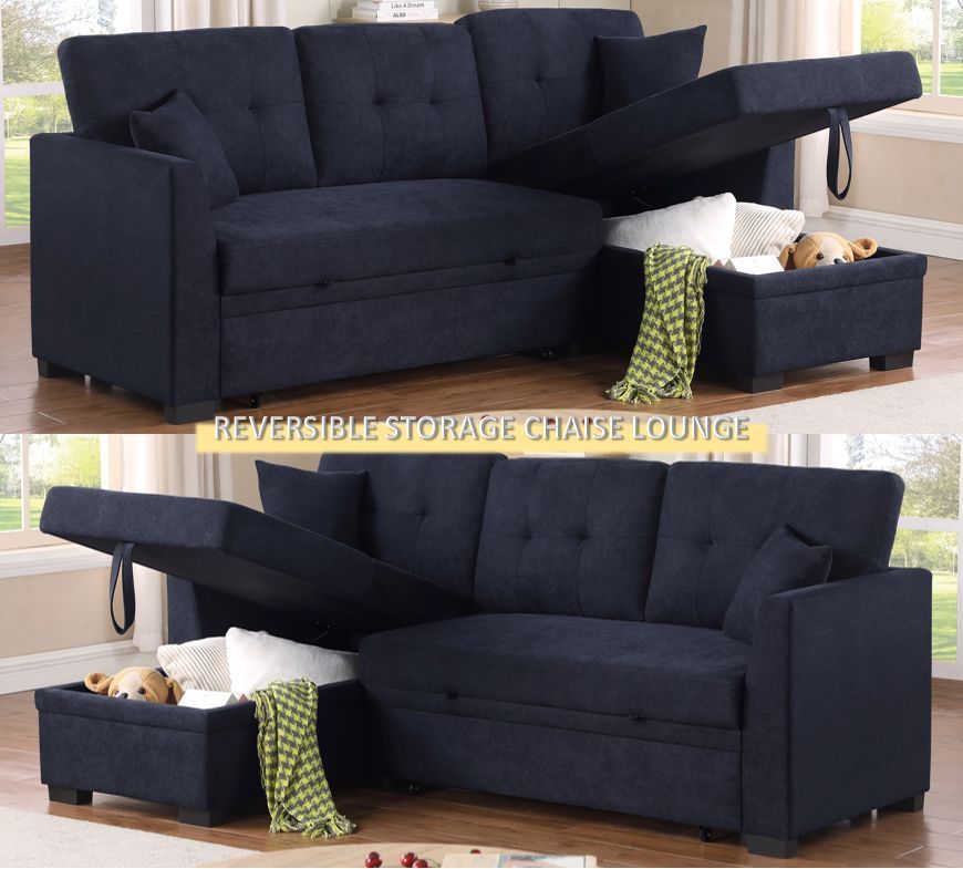 New! Reversible Sectional Sofa Bed, Sofabed, Sectional, Sectionals, Couch, Sofa, Sectional Sofs With Storage Chaise, Sectional Couch, Sleeper Sofa. Pl