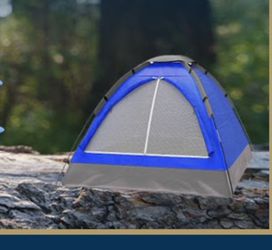 Blue and Gray Dome Camping Tent