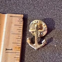 Boat Ship Anchor Gold Tone Vintage Collectible Lapel Pin A-2