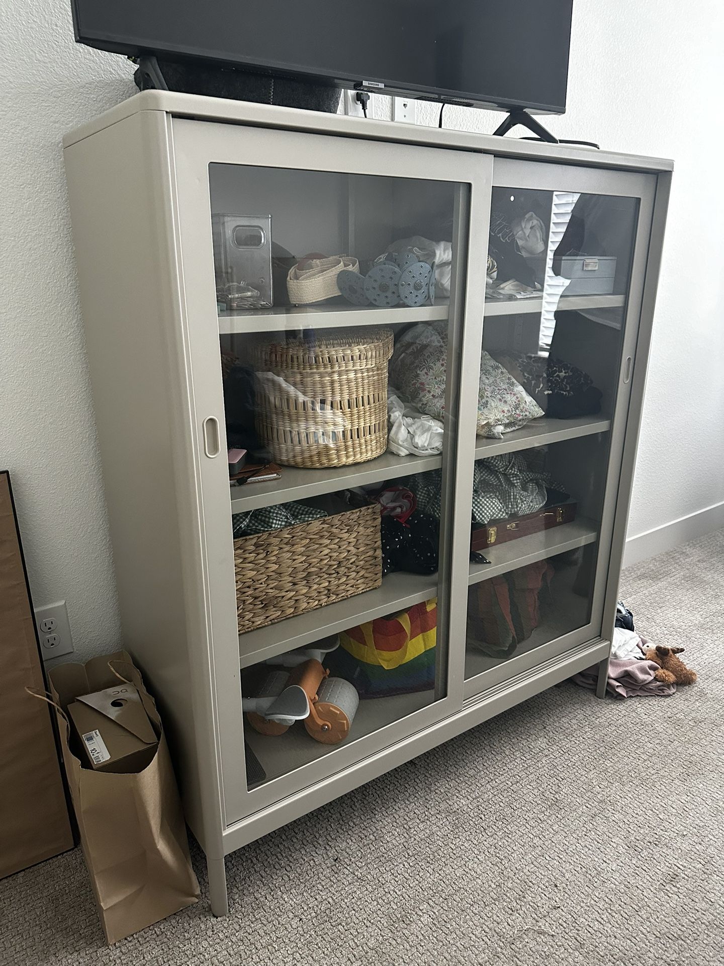 IKEA idasen cabinet with sliding doors