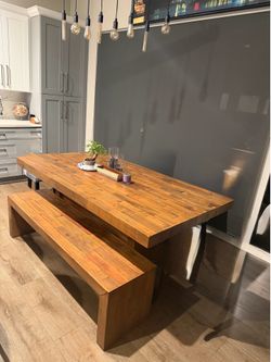 63 in. Farm table and bench