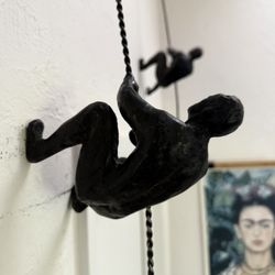 The Climbing Man-Mounted Wall Décor in Bronze Sculpture Set of 3 Man $50