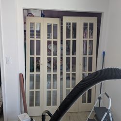 Old Antique Ish Bi-fold Glass Panels Doors