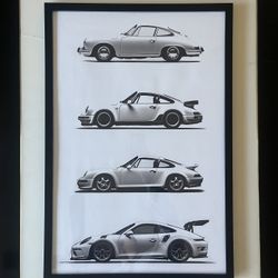 Framed Canvas of Porsche Sports Cars - New